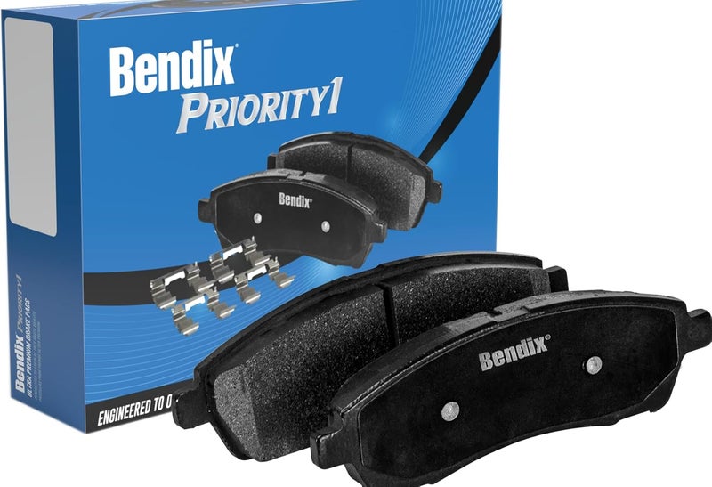 Bendix وسادات فرامل أمامية سيراميك Priority1 CFC1332 لسيارات كاديلاك CTS 2014-2008، STS 2011-2009 - Image 1